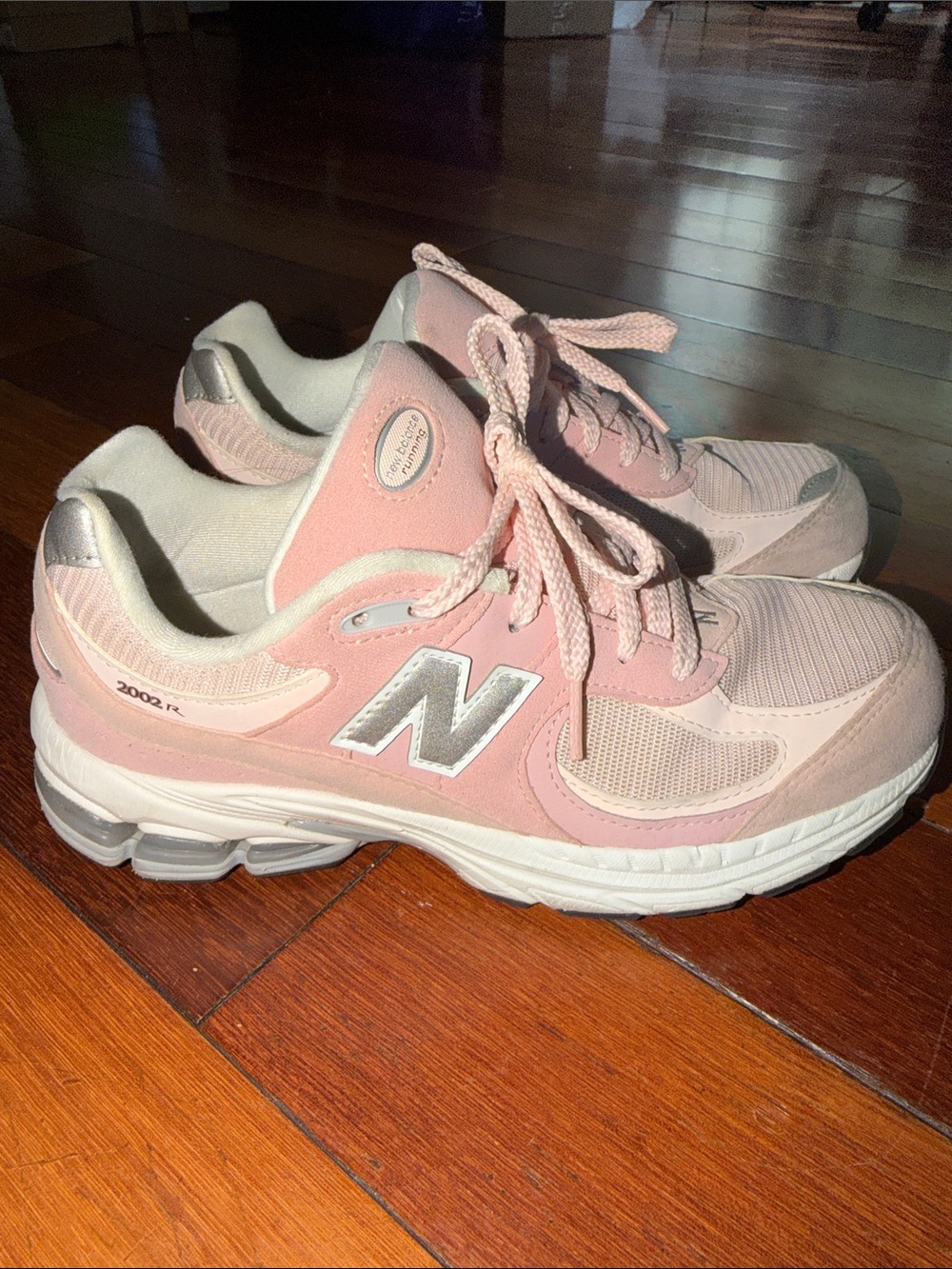 New Balance Women's 2002R Pink and Silver Athletic Sneakers